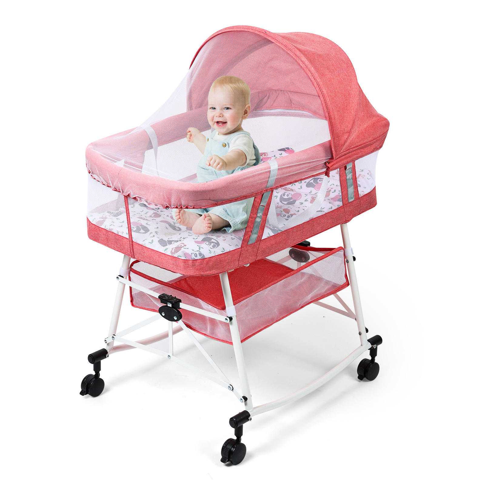 Cama portátil cama media bebé plegable móvil recién nacido cama biónica BB cama anti-presión