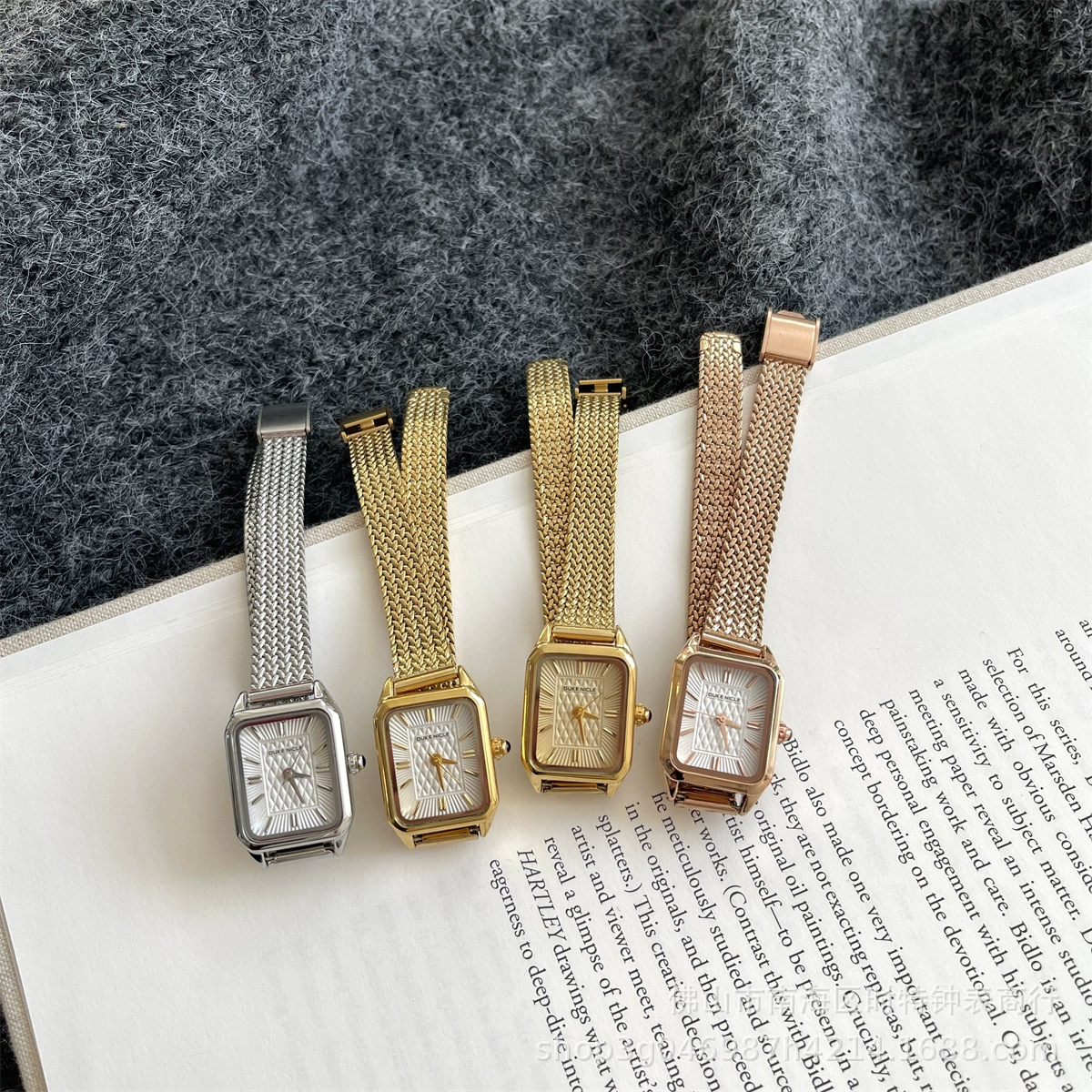 Rectangular classic small design watch, light luxury style, high-quality style