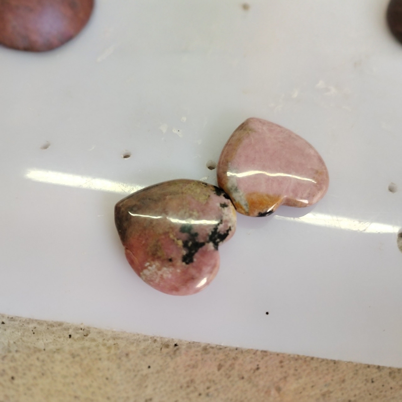 1451-天然水晶石25*6mm無孔愛ハート型石置物半宝石桃心diyアクセサリー|undefined