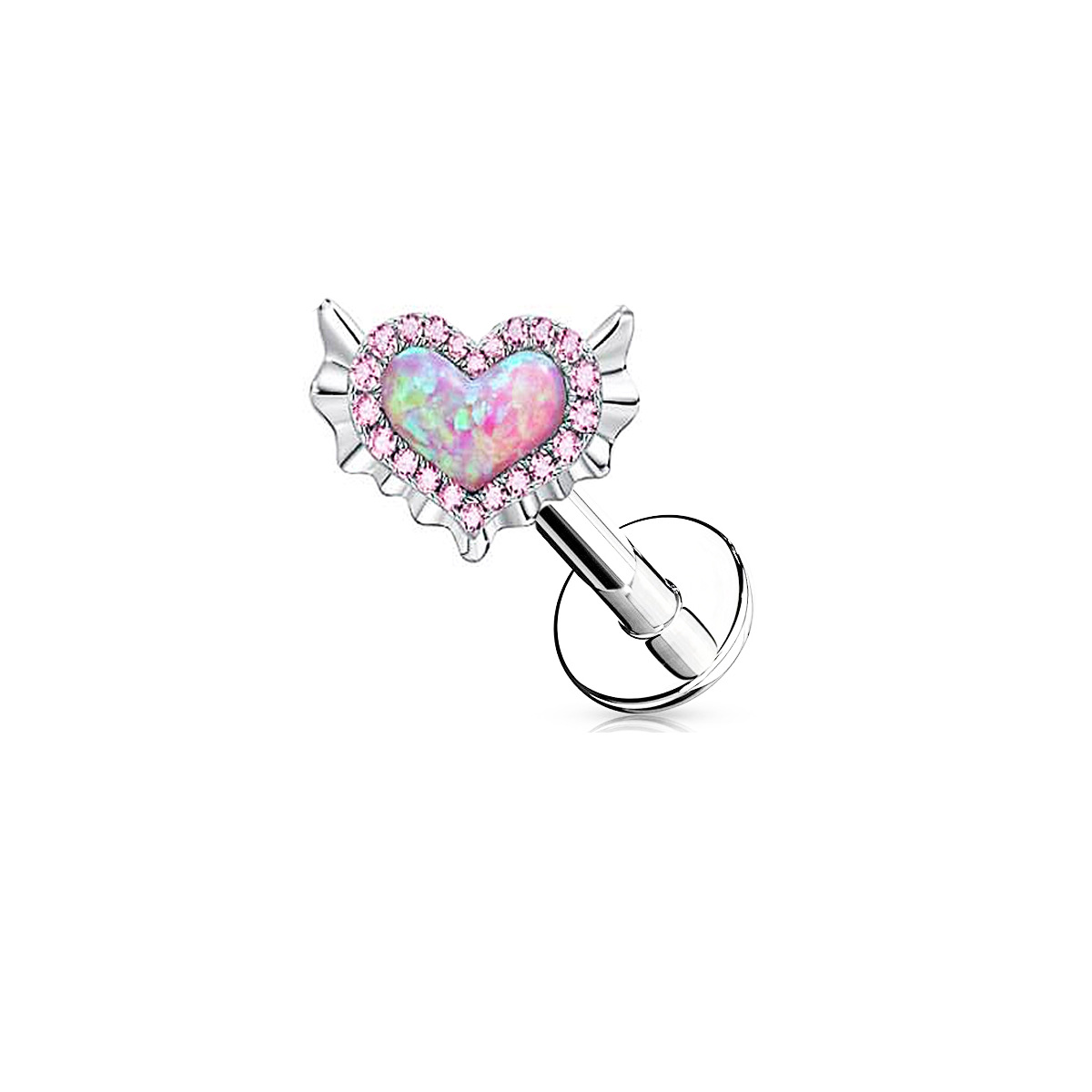 Heart Shape Pattern Unisex Gender Casual Heart Shape Stainless Steel Plating Inlay Artificial Gemstones Nipple Ring Belly Ring Nose Ring