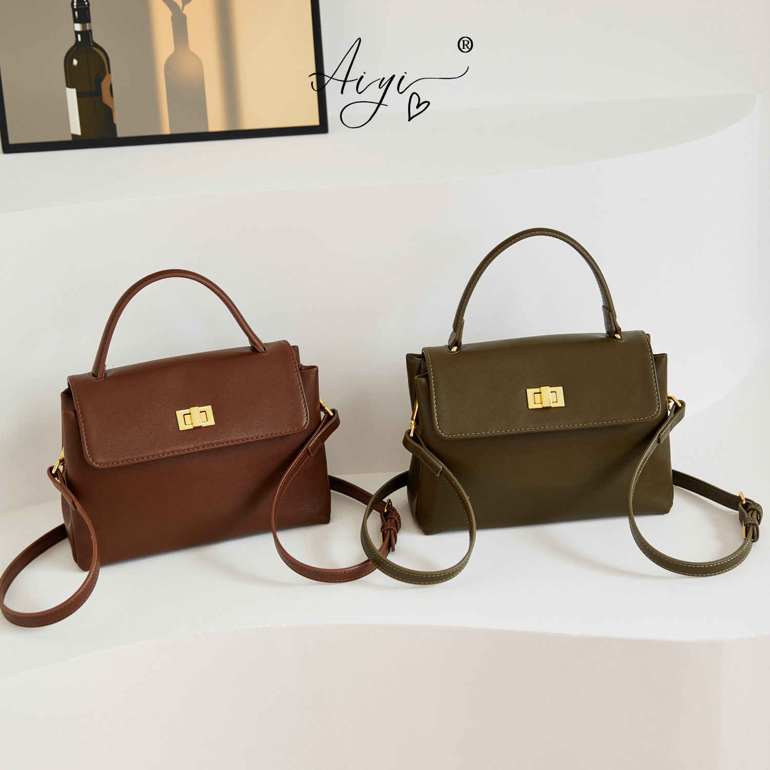 New Cross-border Women's Bag, High-end and Versatile, Single Shoulder Crossbody Bag, Niche Soft Leather Texture, Women's Hand-held Small Square Bag_voghion.com
