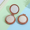 Folding handheld cartoon mirror, cute massager, small air bag