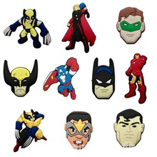 超人洞洞鞋鞋花鞋扣装饰PVC软胶鞋配件DIY鞋饰配件现货批发