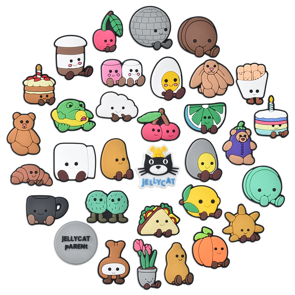 Симпатичные мультяшные продукты серии обуви цветочные туфли с пряжками и дырочками для обуви DIY аксессуары мультяшные пвх мягкие резиновые туфли аксессуары