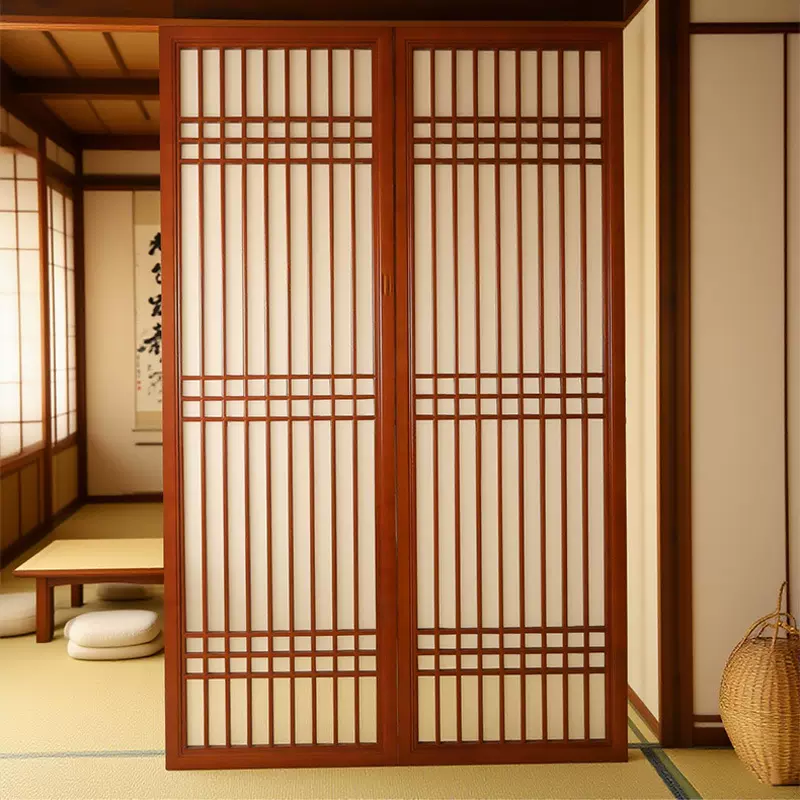 东阳木雕定制新中式实木花格仿古门窗屏风隔断背景墙入户现代格栅