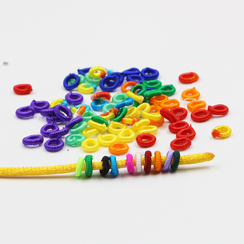 结手链配件手工小线圈单圈玉线彩色O型圈diy手绳隔片线圈垫片