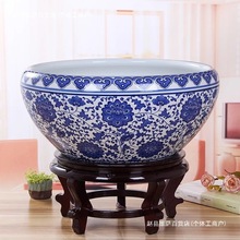 景德镇陶瓷鱼缸大号养鱼盆荷花缸乌龟缸碗莲睡莲盆客厅风水金鱼缸