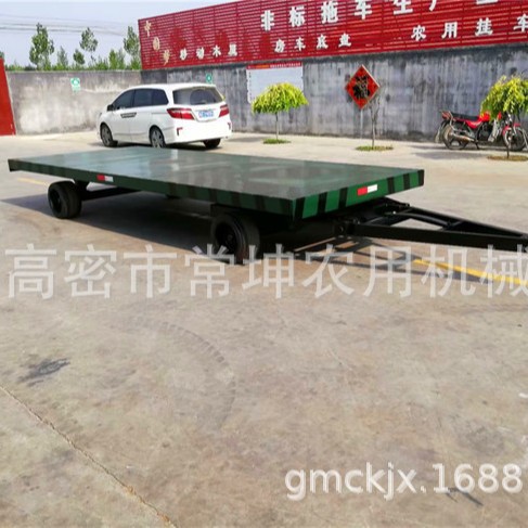 厂家定 制   10吨平板拖车   实心轮胎   低车盘