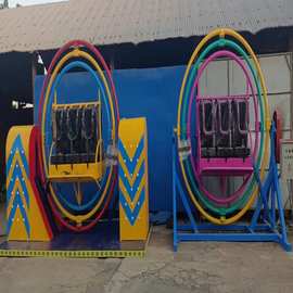 三维太空环 2025新款庙会广场夜市摆摊可移动游乐设备 翻滚太空椅