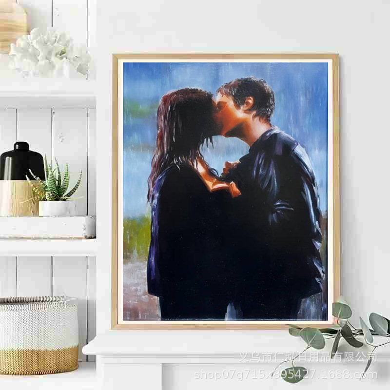 Nueva pintura diamante bricolaje Día de San Valentín conjunto romántico diamante completo ladrillo pintura Cruz puntada pintura decorativa transfronteriza fábrica al por mayor