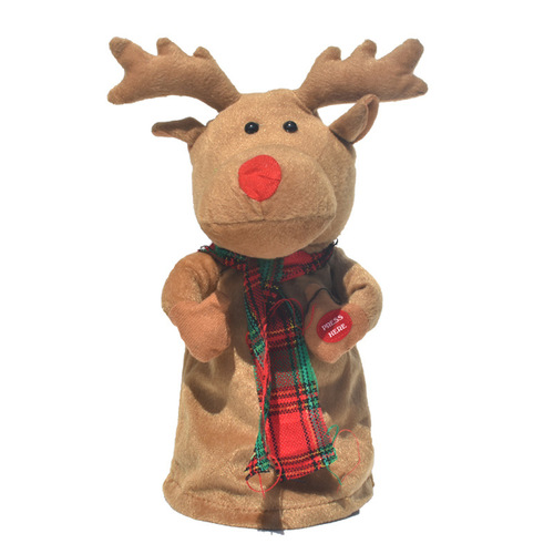 New Model Cross-Border Foreign Trade Rotating Dancing Reindeer Electric Music Santa Claus Figure Ornament Christmas Gift Decoration