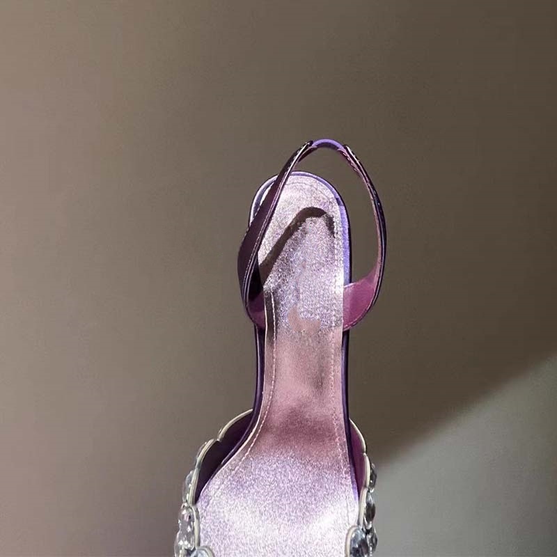 New super perfect rhinester shallow thin heel pointed shoes women's Roman hollow high heels women's sandals_voghion.com