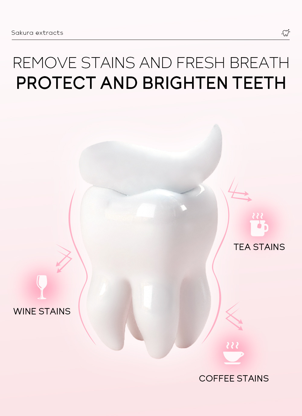 Cross-border Laikou Sakura Toothpaste 85g freshens breath, removes stains and cleans teeth. Factory wholesale in stock undefined