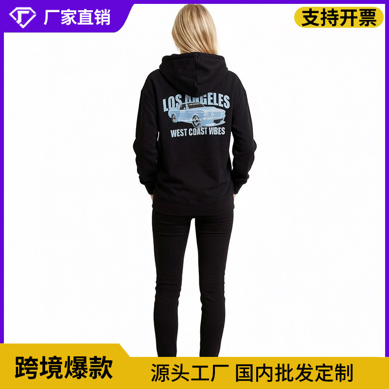 Cross-Border New Gothic Oversized Hoodie Long-Sleeve Harajuku Sweatshirt Unisex Aesthetic Hip-Hop Retro Friends Winter