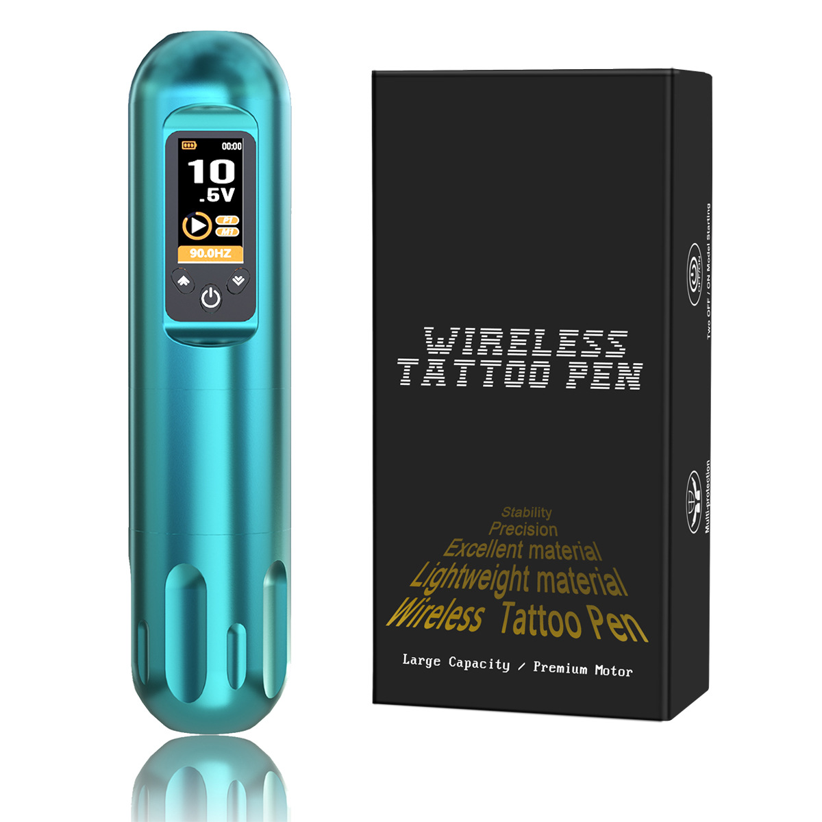 Tuffking pluma de batería inalámbrica conjunto de máquina de tatuaje de pantalla de color fuente de alimentación inalámbrica conjunto completo de equipos de tatuaje de corte de niebla