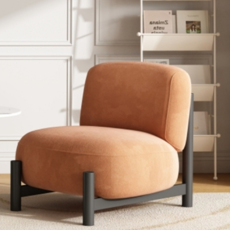 Medio Wabi-Jifeng Diseñador individual Sofá perezoso B & B Cordero Velvet Negociación Recepción Silla de ocio Una mesa y dos sillas