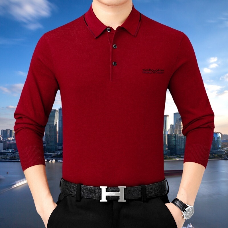 New spring and autumn collection: men's cashmere sweater, long-sleeved T-shirt, solid-color wool sweater, and undershirt for middle-aged and elderly men New spring and autumn collection: men's cashmere sweater, long-sleeved T-shirt, solid-color wool sweater, and undershirt for middle-aged and elderly men
