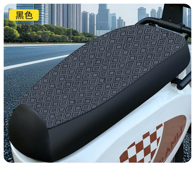 Thickened waterproof, sun-proof, non-slip, all-season universal leather electric motorcycle seat cover, wear-resistant and breathable electric scooter seat cushion