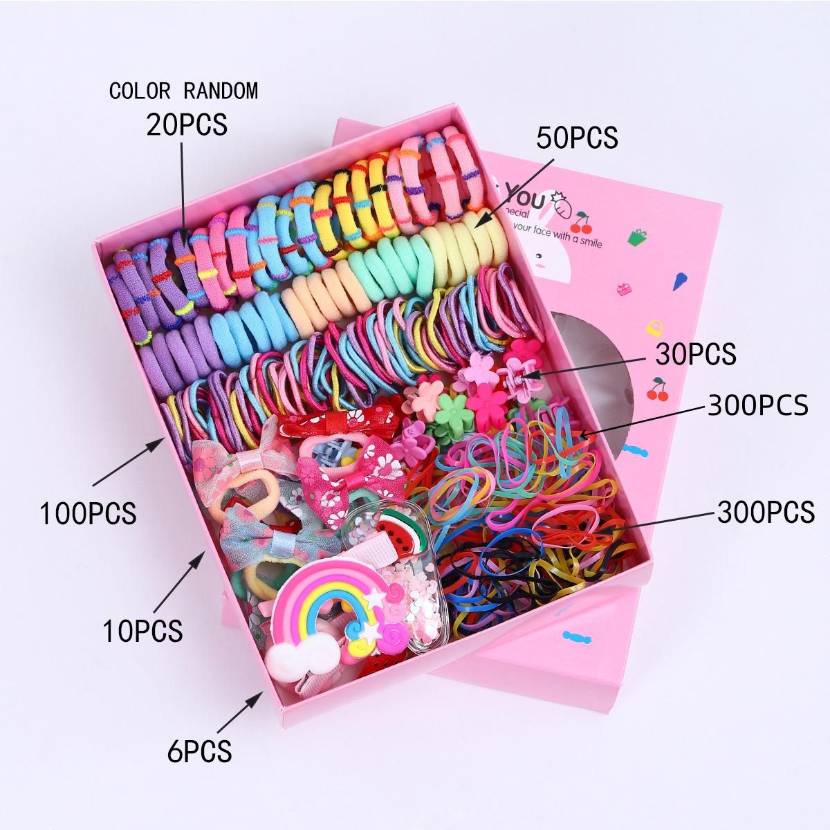 Joyas infantiles nuevas tarjetas de cabello princesa cabello cuerda de cabello bebé caja de regalo para niñas clip de borde coreano conjunto de joyería para el cabello