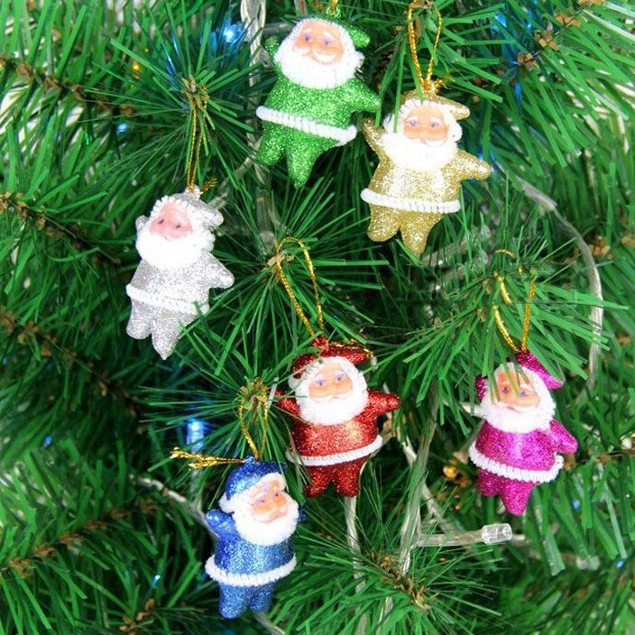 クリスマス装飾ゴールドパウダーカラーサンタクロース装飾ペンダントクリスマスパーティーレイアウト人形ペンダント|undefined