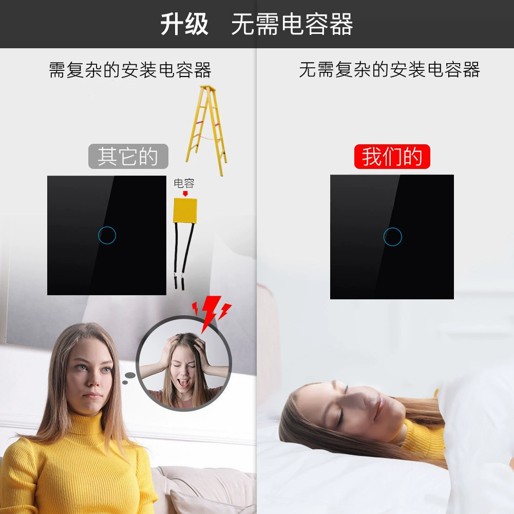 Граффити умный ZigBee сенсорный одноклавишный выключатель с одной фазой, не требует конденсатора, настенный магнитный, управление через приложение, голос, таймер