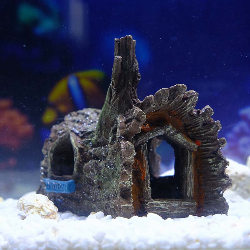 Simulación de paisajismo, tanque de cría de submarino, suministros de acuario, pecera, peces pequeños, casa de refugio, decoración de resina, decoración