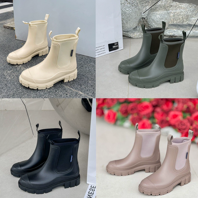 Дождевые сапоги женские нескользящие водонепроницаемые сапоги с толстой подошвой