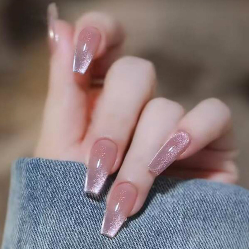 Crystal Small Bulb Cat Eye Wearable Nail Art Ice Cream Nail Stickers Removable Nails Whitening Finished Products Wholesale Crystal Small Bulb Cat Eye Wearable Nail Art Ice Cream Nail Stickers Removable Nails Whitening Finished Products Wholesale