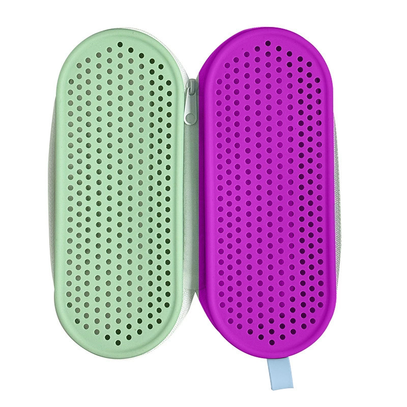 Estilo explosivo transfronterizo, caja de gafas de natación de silicona de gran capacidad transpirable de doble cara, caja de protección de gafas, bolsa de almacenamiento de gafas de natación portátil a prueba de caídas