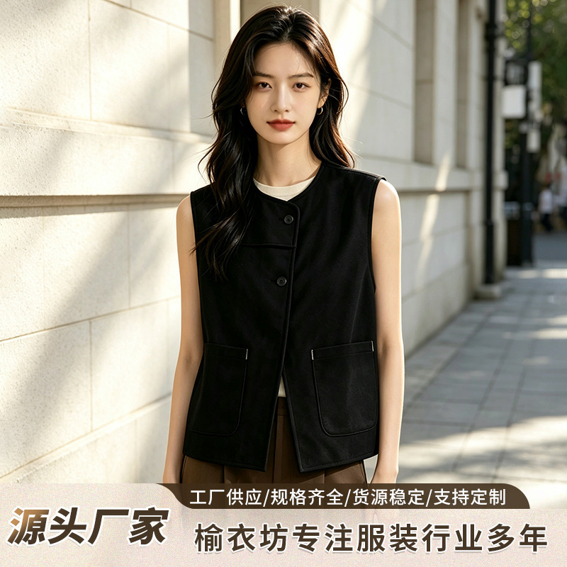 2026 Autumn Short Suit Vest for Women, New Design, Unique Outerwear, Layered, Trendy Waistcoat 2026 Autumn Short Suit Vest for Women, New Design, Unique Outerwear, Layered, Trendy Waistcoat