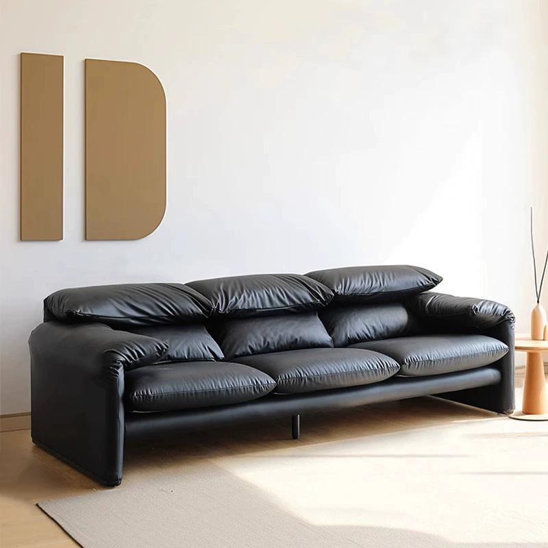 Sofá de tela Maralunga Malarenga italiano minimalista sala de estar clubhouse medieval sofá de cuero recto