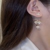 Crystal, small design fashionable earrings, light luxury style, 2021 collection, trend of season, internet celebrity