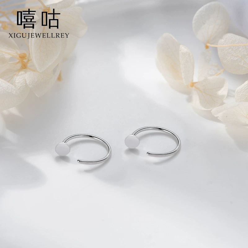 嘻咕 Fashionable earrings, silver 925 sample, simple and elegant design