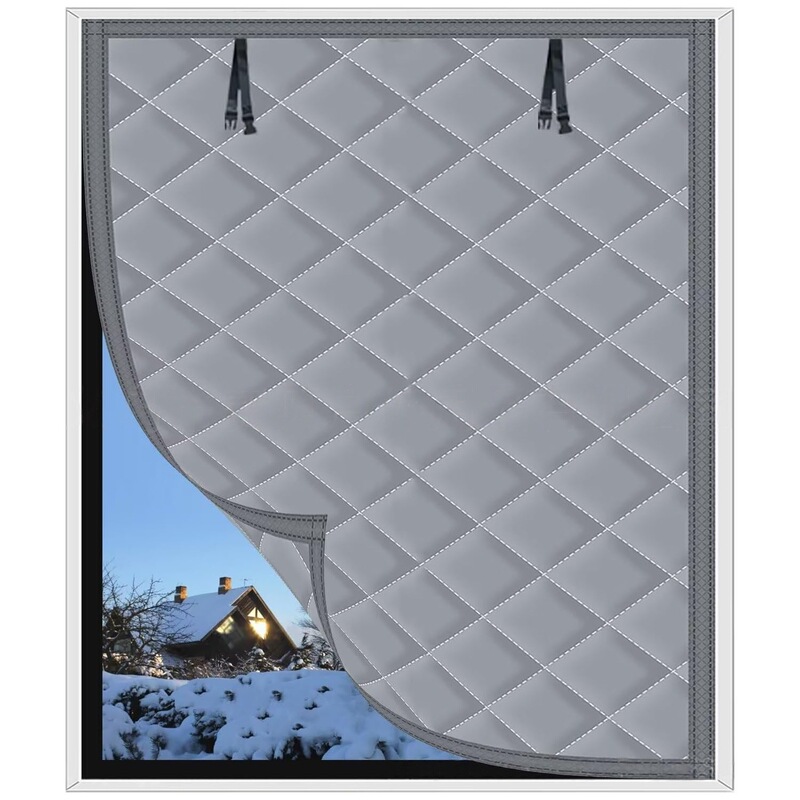 Amazon Winter Insulated Window Cover, Anti-Freeze Insulated Window Blanket, Thermal Curtain Set with Velcro, Door Curtain to Block Wind