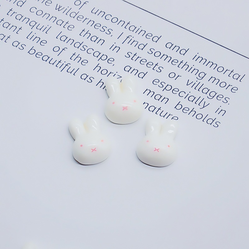 Miffy adorable cabeza de conejo resina de manicura accesorios hechos a mano pegamento crema diy clip para el cabello accesorios para el cabello con cáscara de teléfono móvil agujero zapatos agujero image 9