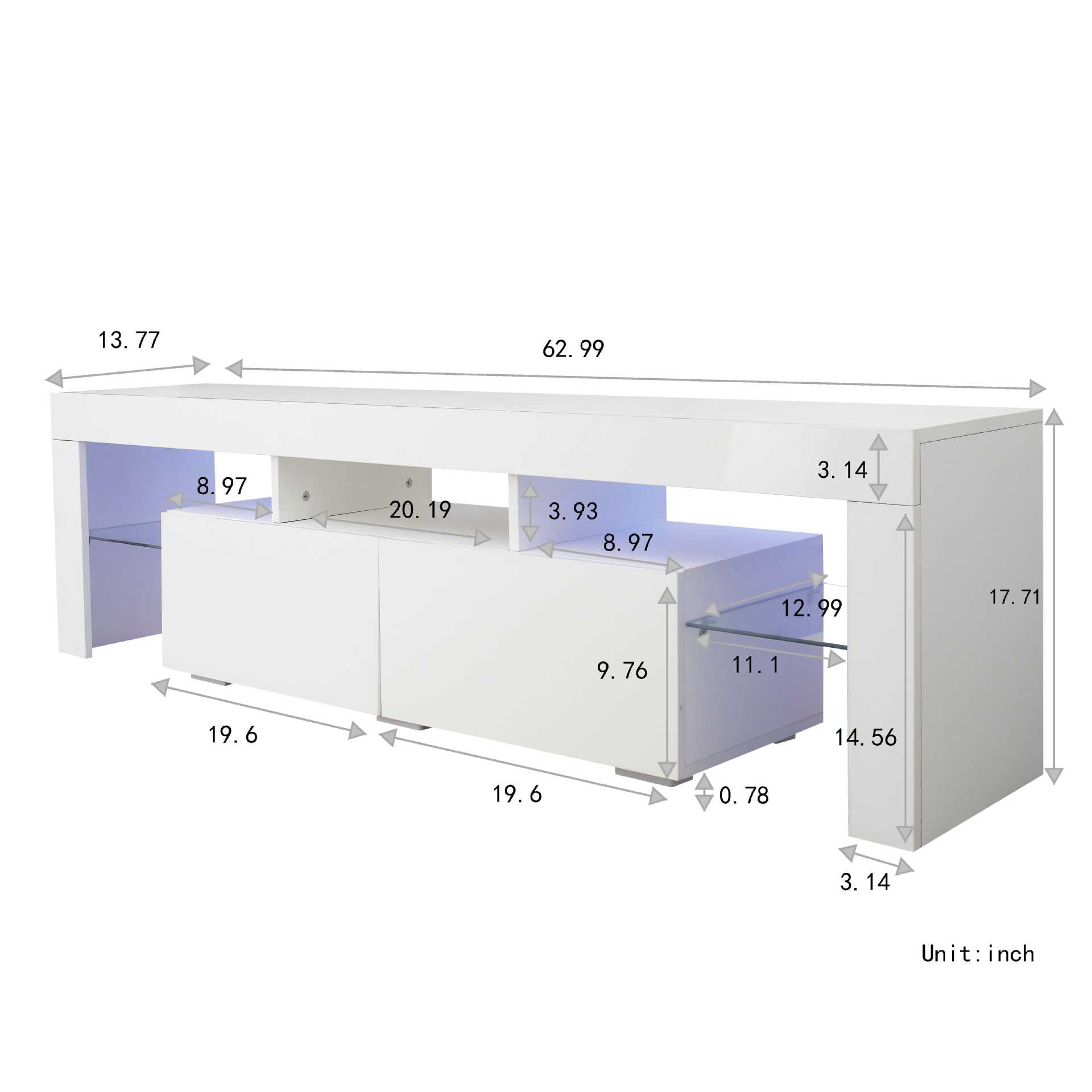 Mueble audiovisual minimalista moderno, mueble de TV de pie para sala de estar, mueble de TV LED simple y versátil.