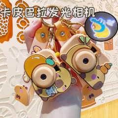 発光カピバラカメラキーホルダーおもちゃ卸売ライト付き小さなギフトキーホルダーペンダントかわいい装身具