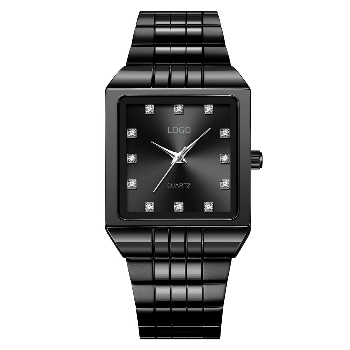 Comercio exterior transfronterizo reloj de hombre cuadrado correa de acero impermeable reloj de cuarzo hombre reloj de pulsera simple fuente fábrica a granel personalizado