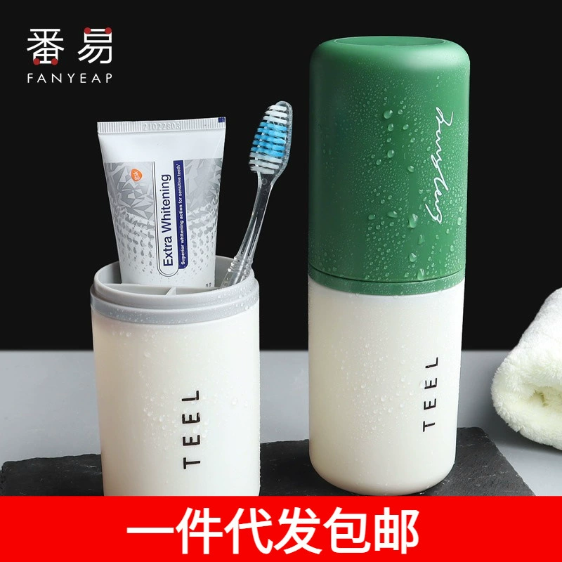 Storage box, toothbrush, toothpaste for traveling, handheld mouthwash