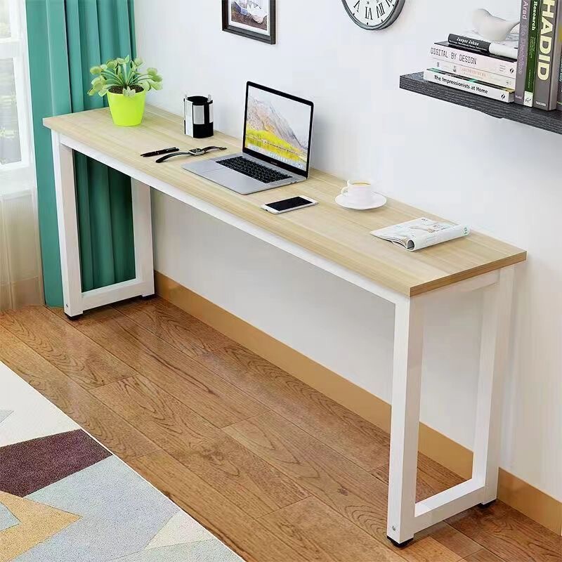 Long rectangular desk, simple rectangular writing desk, economical narrow computer desk, wall-mounted student study desk for bedroom Long rectangular desk, simple rectangular writing desk, economical narrow computer desk, wall-mounted student study desk for bedroom
