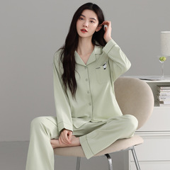 纯棉睡衣女春秋款2025新款全棉长袖女士家居服套装休闲可外穿秋季