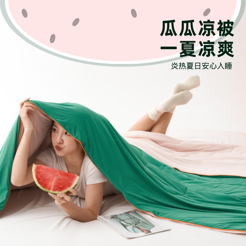 Melon Melon Quilt Class A Summer Quilt Lightweight Breathable Quilt Core Instantly Cool Ice Cream Air Conditioned Quilt Machine Washable Thin Quilt