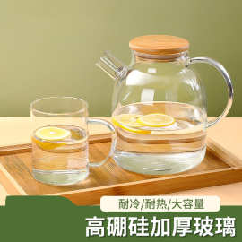 冷水壶玻璃耐高温大容量家用冰箱凉水壶冷泡壶茶壶凉白开水杯套装