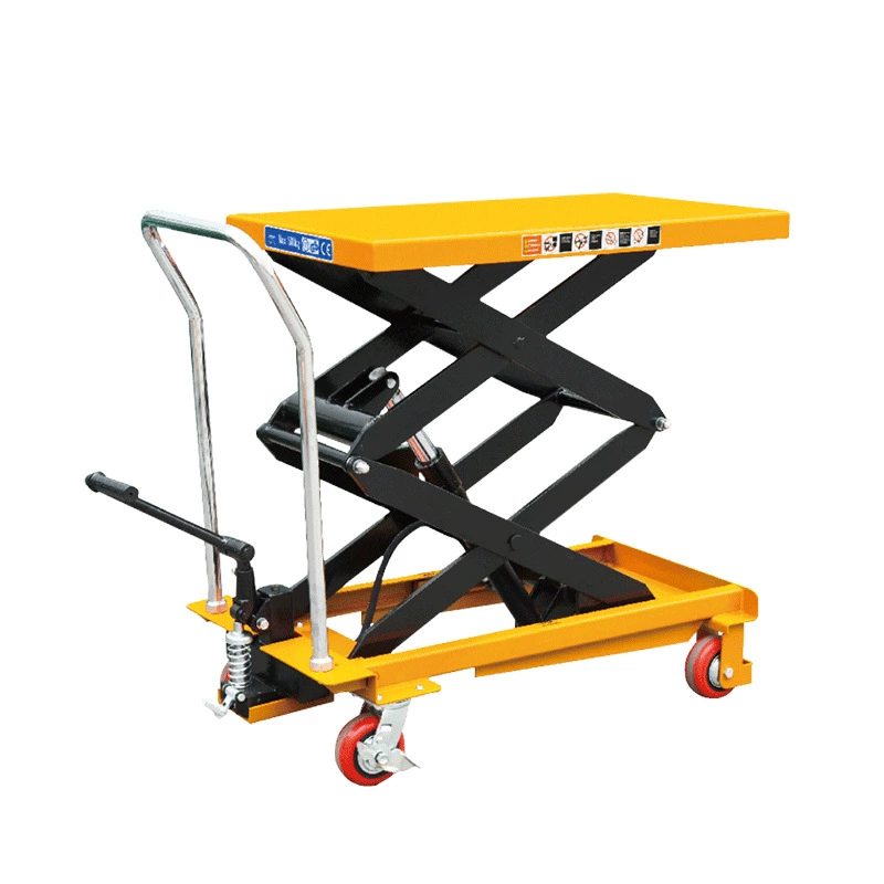Мобильная ручная гидравлическая подъемная платформа, тележка с плоской платформой, подъемная платформа, маленькая форма