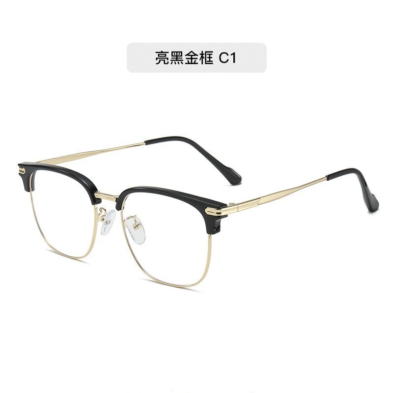 TR90 gafas para hombres con grados de gran cara, miopía, cara pequeña, marco de ojos, medio marco de cejas femeninas