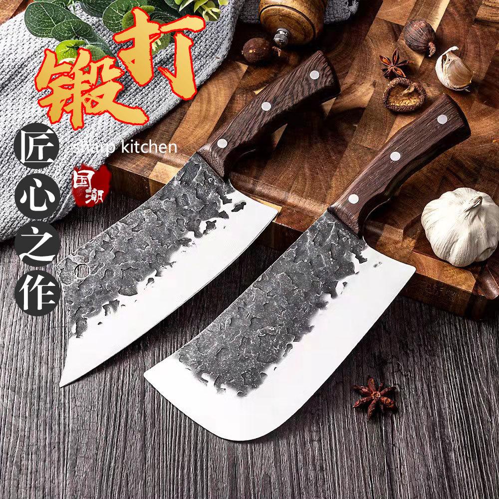 龍泉款鍛打刀老式鐵菜刀家用不鏽鋼廚師專用鋒利斬切刀切菜切肉刀