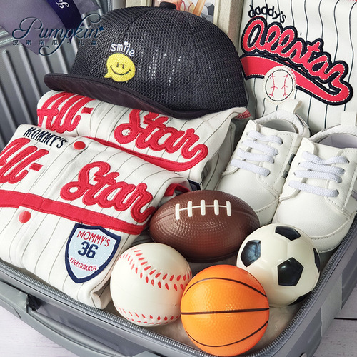 Baby Movement Gift Box Cotton Spring and Summer New Clothes Set Suitcase Packaging for Baby Boy 100th Day and Birthday Gift