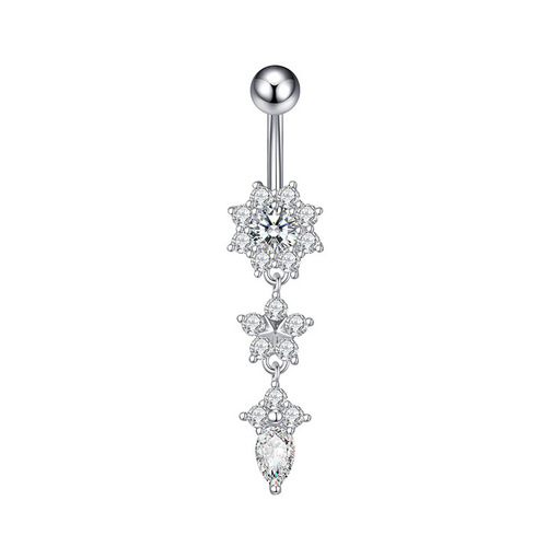 Body piercing jewelry stainless steel water drop belly button buckle pendant belly button nail belly button ring ebay hot selling high quality