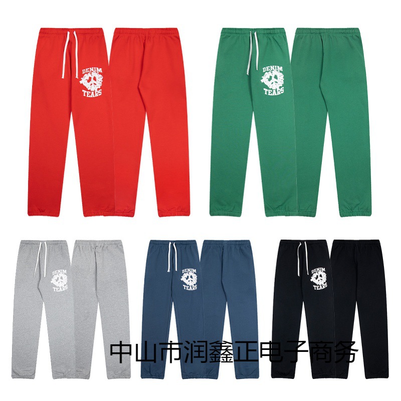 2024夏季Denim Tears Pants木棉花字母运动休闲束口长裤子男女