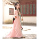 Girls' Pink Warring States Period Robe Straight 2024 New Summer Hanfu Fairy Long Sleeve Children's Chinese Style Performance Suit